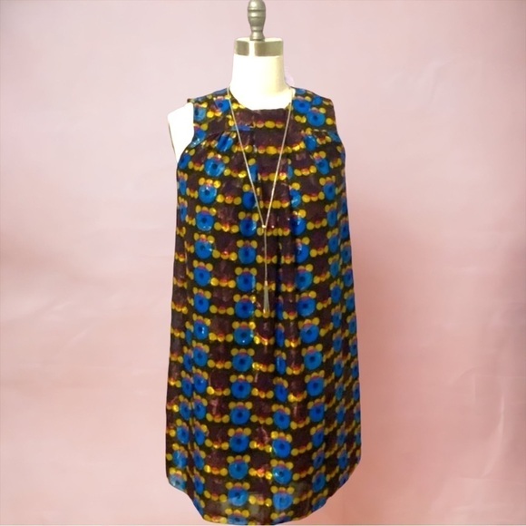 Anna Sui x Target 20th Anniversary Mod Metallic Sleeveless Party Shift Dress - Picture 6 of 15